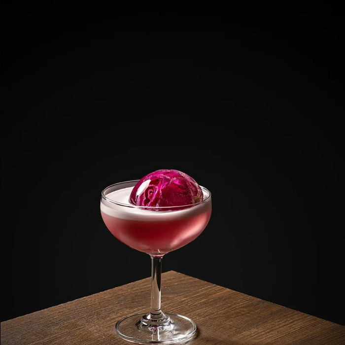 Flower infused ice sphere