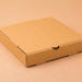 Closed kraft brown pizza takeaway box
